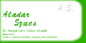 aladar szucs business card